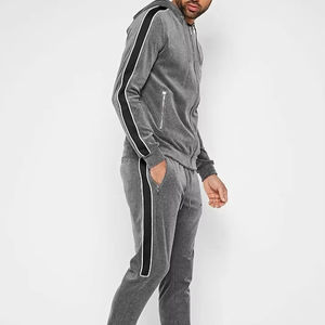 Ensemble de survêtement unisexe en velours avec logo personnalisé, sweat à capuche léger en coton French Terry, grande taille, tenue décontractée unie pour l'hiver - Product Image 1