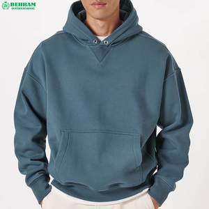 เสื้อฮู้ดดี้ผู้ชายแบบสวมหัว ผ้าเฟรนช์เทอร์รี่คุณภาพสูง ทรงปกติ น้ำหนักมาก สไตล์ลำลอง ไม่มีลายปัก  สำหรับขายส่ง - Product Image 6