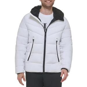 Custom Men's Coated Outdoor Puffer <b>Jackets</b> Stand Collar <b>Winter</b> Hooded Zipper Outerwear Camouflage Pattern Pockets High Street - Product Image 4