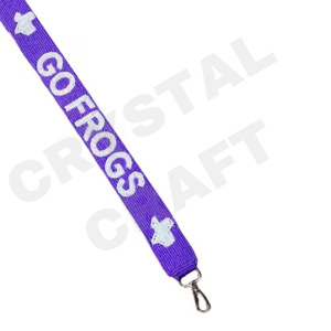 CRYSTAL CRAFT Sangle vintage personnalisée brodée et perlée avec logo et slogan d'équipe pour accessoires de sacs à main écologiques - Product Image 3