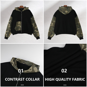 Sweat à capuche personnalisable 100 % coton pur pour homme, imprimé dessin animé, patchwork, manches longues, molleton 420 g/m², impression numérique printemps - Product Image 4