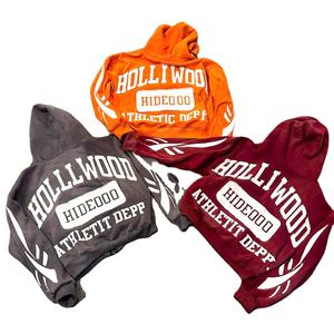 Sun Faded Acid Wash Sweat Suit Flared Tracksuits Custom <b>Hoodie</b> and Sweat Pant Set Embroidery Applique Distressed Sweatuit Set - Product Image 4