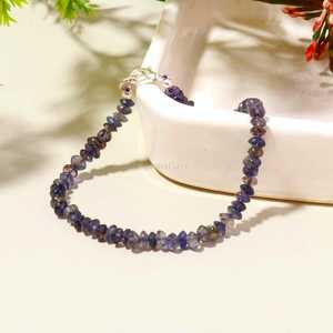AAA Natural Iolite Beaded <b>Bracelet</b> Handmade Healing Crystal <b>Bracelet</b> Dainty Gemstone <b>Bracelet</b> Wholesale Jewelry Making Supplies - Product Image 6