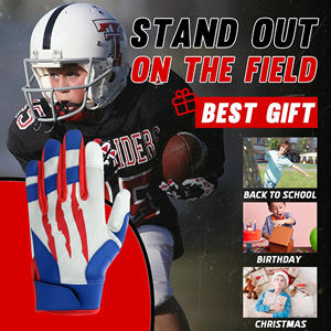 Outdoor Sports Gloves Breathable Screen Printing Design Logo Blue Red White Football Equipments - Product Image 3