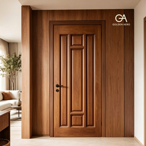 Puerta Interior de Madera Sólida Contemporánea GA-12S con Panel Elevado para Aplicaciones Residenciales OEM y ODM - Product Image 1