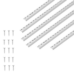Lot de 20 supports d'étagère réglables en acier de 72,7 pouces, à montage en mortaise, pour pilastres, avec 140 vis et connecteurs de support d'étagère - Product Image 1
