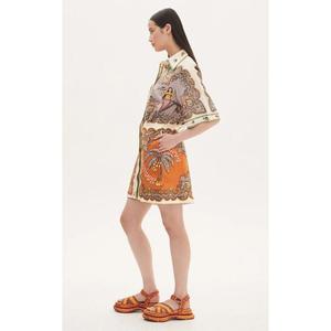 Vestido Midi Trippy Troppi Sana Crafts con Estampados Personalizados, Estilo Playero Natural, Hecho a Mano, 100% Algodón, Cuello en V - Product Image 2