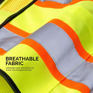 Gilet de sécurité réfléchissant personnalisé en gros, fabricant OEM, fournisseur, tissu polyester 120-160 GSM, marque privée, approvisionnement en vrac - Product Image 6
