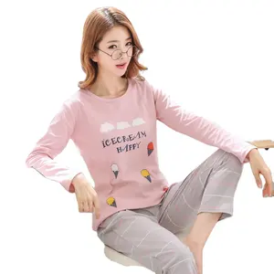 womens Pajamas Set Autumn Winter Thicken Cotton Pyjamas Women Cartoon Pijama Pattern Pajamas Set Thin Pijama Mujer Sleepwear