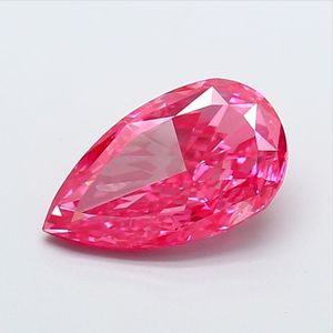 3.01ct Pear Cut Lab Grown Diamond Fancy Vivid <b>Pink</b> VS1 IGI Certified - Product Image 1