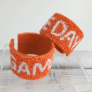 Gameday กำไลข้อมือลูกปัดลูกปัดลูกปัดสีส้มสีดำจิตวิญญาณของทีมปักลายศิลปะบูติกโดย PR - Product Image 3
