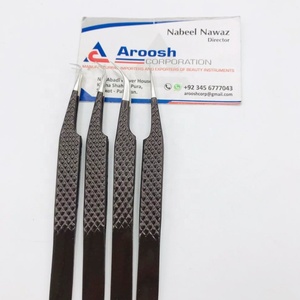 Pinzas profesionales de Extensión de pestañas de acero inoxidable sólido marrón de alta calidad agarre de diamante tipo de belleza punta puntiaguda al por mayor - Product Image 5