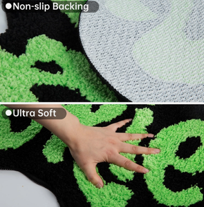 Alfombra KNOTS RUG Verde, Tejida a Mano, de Lana, Diseño Abstracto, Ecológica, Antimicrobiana, con Base de Algodón Antideslizante, Pelo Medio, para Sala de Estar - Product Image 5