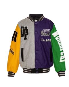 แจ็คเก็ตบอมเบอร์ผู้ชายสไตล์ลำลองสุดฮิต ขายส่ง คอตั้ง แต่งผ้าทอ ซิปหน้า มีโลโก้ เหมาะสำหรับฤดูใบไม้ร่วง - Product Image 1