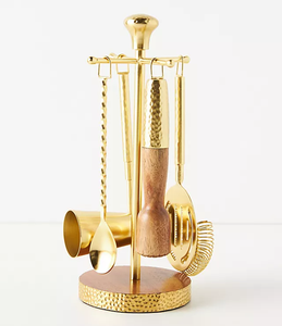 Ensemble d'outils de bar en laiton de haute qualité à prix abordable, avec support en laiton au design antique, pour la vaisselle de fête - Product Image 1