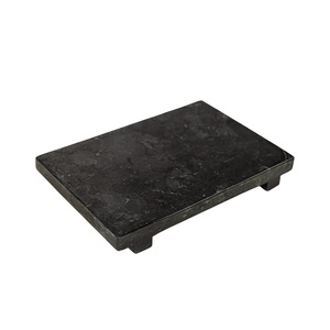 Luxury Black Marble Platform Tray Premium Handmade Stone Display Stand with Legs Multipurpose <b>Decorative</b> Tray for Kitchen style - Product Image 1