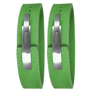 Ceinture de musculation en cuir rouge et noir avec boucle à double ardillon pour le soutien du dos et l'entraînement de force - Product Image 2