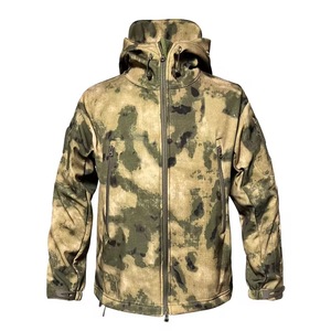 <b>Men's</b> Camouflage Hooded <b>Bomber</b> <b>Jacket</b> Windproof Zipper Closure Workwear Style Autumn Wear Polyester Material - Product Image 4