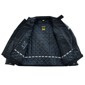 Blouson de moto moderne coupe ajustée grande taille coupe-vent en cuir véritable souple avec fermeture éclair confortable pour les voyages décontractés - Product Image 5