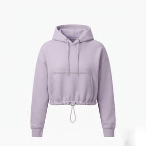 Sudadera Corta con Capucha para Mujer, Sudadera Corta a la Moda, Sudadera Informal para Calle, Sudadera con Capucha Personalizada con Logotipo, Etiqueta Privada, Venta al por Mayor - Product Image 1