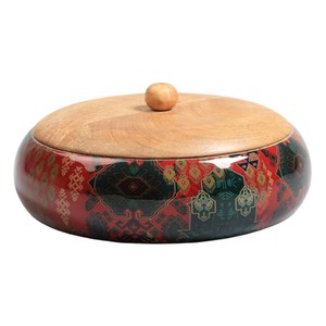 Modern Handcrafted Mango Wood Roti Box with Floral Enamel Printed Lid Eco-Friendly Hot Pot Casserole for Dining <b>Table</b> Storage - Product Image 4