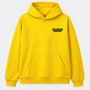 Sweat-shirt à capuche jaune personnalisé, nouveau style, coupe décontractée, avec logo imprimé sur le devant - Product Image 1