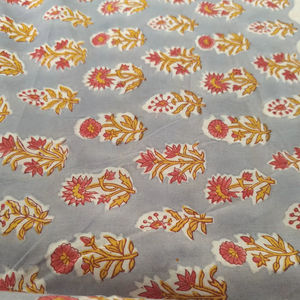 Sacs pour femmes et garçons en tissu 100% coton pur, jaune rougeâtre, imprimé floral indien fait main, écologique, séchage rapide, poids moyen - Product Image 1