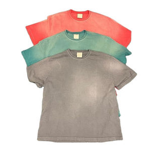 เสื้อยืดคอตตอนทรงโอเวอร์ไซส์สำหรับผู้ชาย แขนสั้น คอกลม สีพื้น ผ้าถักเนื้อนุ่ม สวมใส่สบาย - Product Image 6