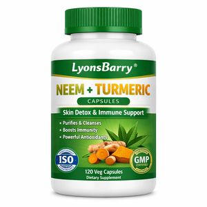 Cápsulas de Neem + Cúrcuma para Aclarar la Piel, Tratamiento para el Acné, Desintoxicación Cutánea, Apoyo Inmunológico, Uso en Adultos, Marca Privada OEM - Product Image 1