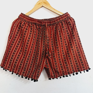 Shorts cargo bohèmes pour femmes, taille haute, 100% coton, avec bordure en dentelle, séchage rapide et taille élastique, shorts décontractés - Product Image 6