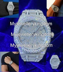 Montre mécanique automatique de luxe sport personnalisée en acier inoxydable avec boîtier/bracelet en moissanite, résistance à l'eau 10 bars, couleur VVS D glacée pour - Product Image 2