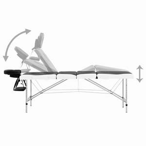 Cama de Masaje Plegable de Aluminio de 4 Zonas en Blanco y Negro con Diseño Confortable - Product Image 4