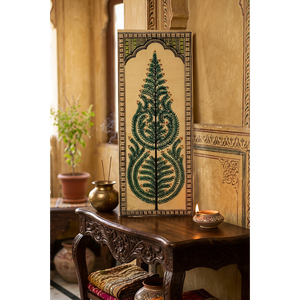 Pintura Tradicional Pattachitra del Árbol de la Vida - Origen Orissa - Decoración Colgante para Interiores de Sala de Estar - Product Image 2