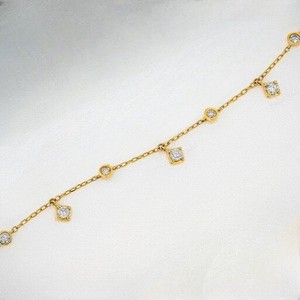Trendy Lab Grown Diamond Bracelet, Bezel & <b>Square</b> Dangle Hanging Charm <b>Adjustable</b> Chain, 18k Rose, White, Yellow Gold Bracelet - Product Image 6