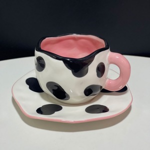 Minimalist creative style underglaze hand-painted Coffee <b>cup</b> <b>and</b> <b>saucer</b> <b>set</b> with colorful pattern <b>Tea</b> <b>cup</b> - Product Image 6