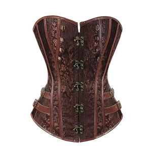 Corset en cuir véritable au design élégant marron, matériau de qualité supérieure, fabriqué en cuir, disponible en différentes tailles, corsets pour femmes, OEM - Product Image 1