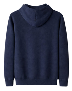 Sudadera con Capucha Azul Marino para Mujer, de Algodón y Felpa, con Bordado Floral, Logotipo Personalizado, Fabricación OEM, Venta al Por Mayor - Product Image 5