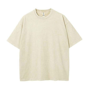 Camiseta de Manga Corta para Hombre, Talla Grande, Color Rosa Sólido, Cuello Redondo, Estilo Casual, Tejido de Punto, 100% Algodón, Tinte Liso - Product Image 5