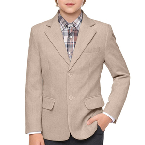 Blazer rose à revers cranté pour garçons, uniforme scolaire décontracté coupe ajustée pour élèves du primaire – Prix usine - Product Image 6