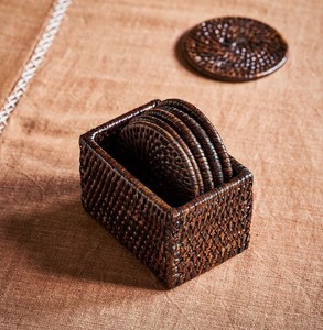 Sous-verre artisanal bohème en rotin pour la maison, l'hôtel, le bureau – Personnalisable, écologique, en canne, pour table à manger, table basse, accessoire de décoration de table - Product Image 1