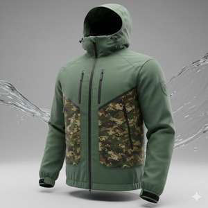 Chaqueta Táctica Extra Grande con Cierre, Forro Polar Sherpa, Nailon/Poliéster Ecológico de Alta Calidad, Cintura Alta, para Todas las Estaciones - Product Image 2