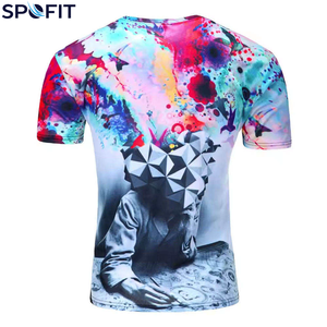 Stylish Men's T Shirts for Outdoor Street Wear Full Sublimation Printing Quick Dry <b>Light</b> Knitted Fabric Custom T Shirt - Product Image 2