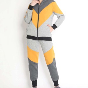 Ensemble de survêtement personnalisé pour femmes, deux pièces, sweat à capuche zippé court et pantalon évasé, avec logo, survêtement élégant pour femmes - Product Image 6