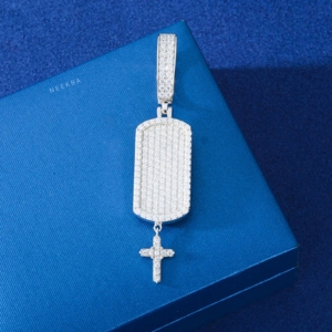 Colgante de Plata 925 con Moissanita y Cruz Colgante - Colgante de Cruz de Plata de Ley 925, Joyería Cristiana Minimalista - Product Image 5