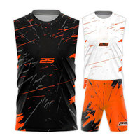 Seragam Flag Football Custom Depan Berbahan Moisture-Wicking dan Breathable, Set Jersey Tanpa Lengan dan Celana Pendek, Cetak Heat-Transfer, Pakaian Tim 7v7