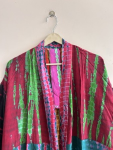 Robe kimono en soie d'été pour femme, peignoir de plage, kimono de luxe fait main - Product Image 2