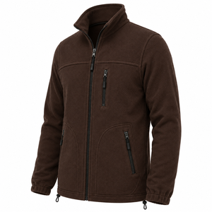 Custom Logo <b>Mens</b> Polar Fleece <b>Jacket</b> Full Zipper Chest Pocket Elastic Cuffs <b>Warm</b> Industrial Outerwear Custom Workwear <b>Jacket</b> - Product Image 5