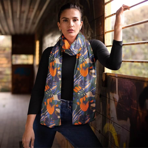 Écharpes longues de luxe personnalisées, design imprimé, foulard de mode, hijab, châle, écharpe carrée douce effet soie, vente en gros - Product Image 1