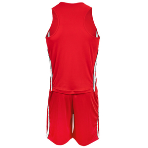 Tenue de boxe 100 % polyester extensible, légère et respirante, ensemble gilet et short rouge imprimé sur mesure, prix abordable, OEM respirant - Product Image 4
