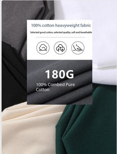 T-shirt basique unisexe à manches courtes en coton peigné 180G, couleur unie, broderie personnalisée avec logo OEM, fabriqué en Chine par BD. - Product Image 3
